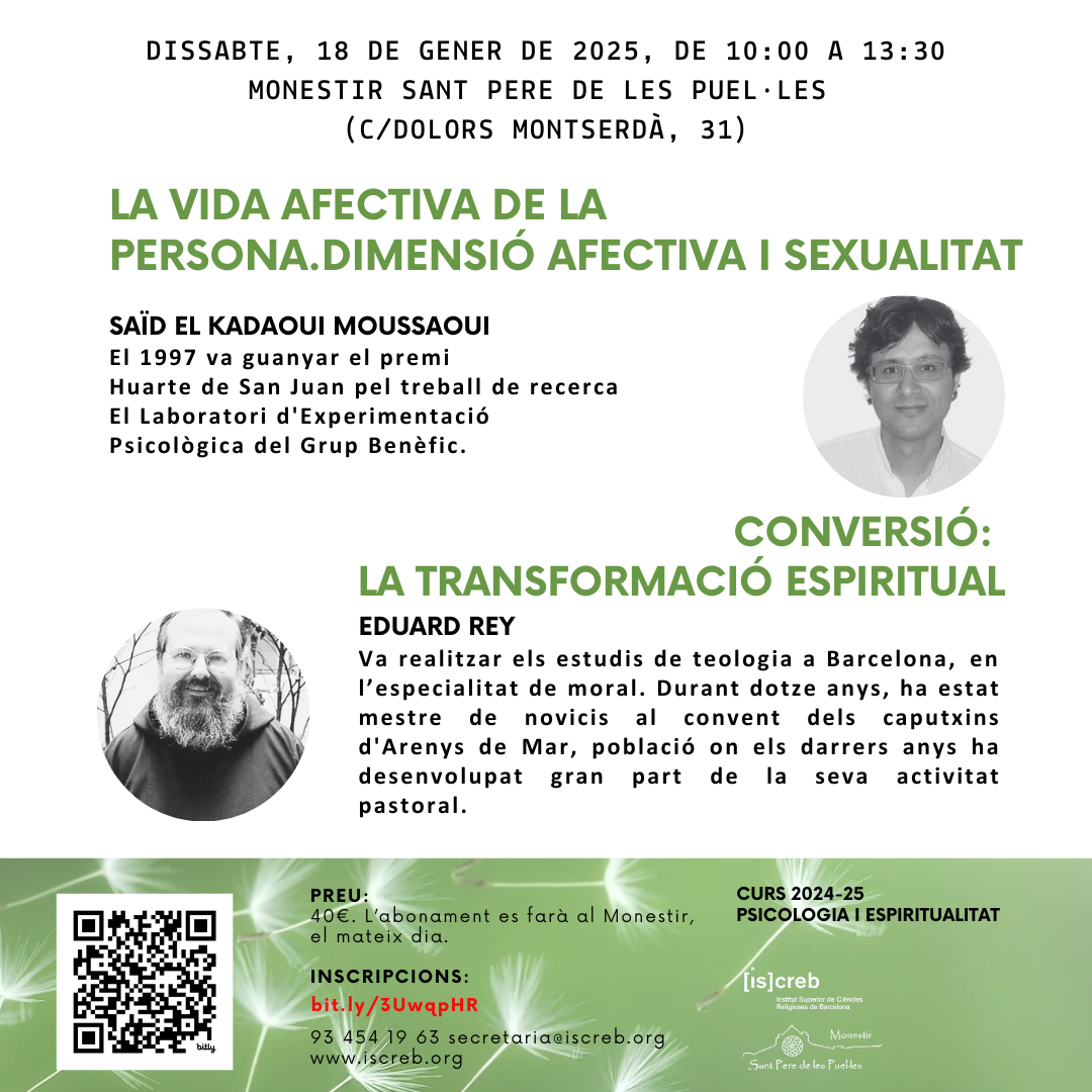 Conferències del curs de Psicologia i Espiritualitat
